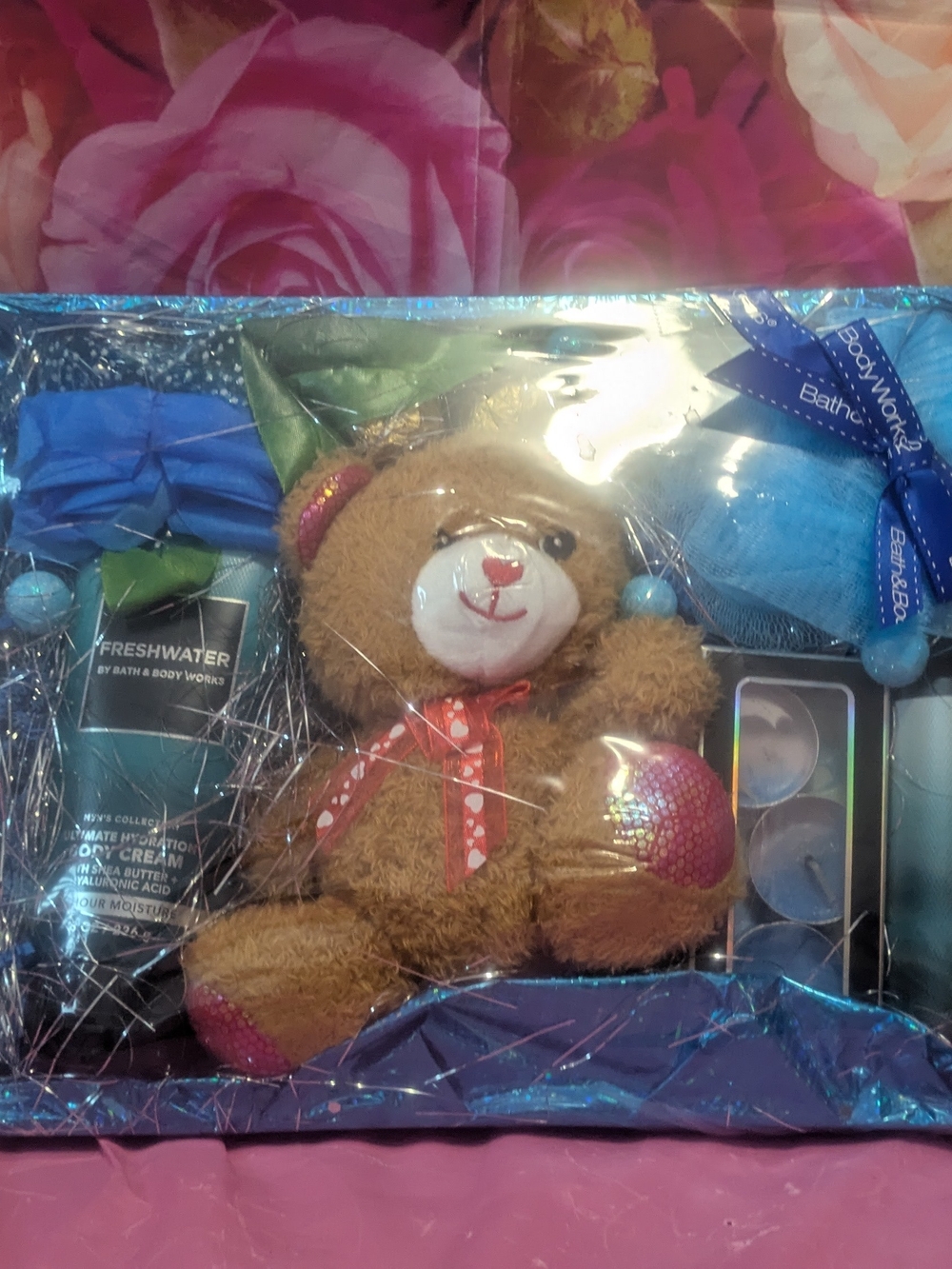 Bath & Body Works Freshwater Gift Set with Teddy Bear - Blue